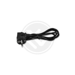 czarny zasilacz impulsowy desktop 24V DC z przewodem sieciowym i wtykiem DC 2,1mm/5,5mm