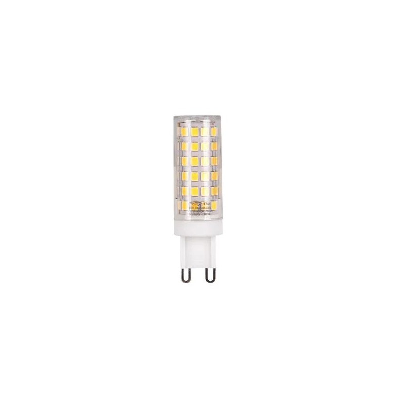 Przezroczysta żarówka LED z trzonkiem G9 o wymiarach 18x64 mm