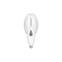 biała żarówka LED 80W z gwintem E27 i adapterem E40, widok z boku i z góry