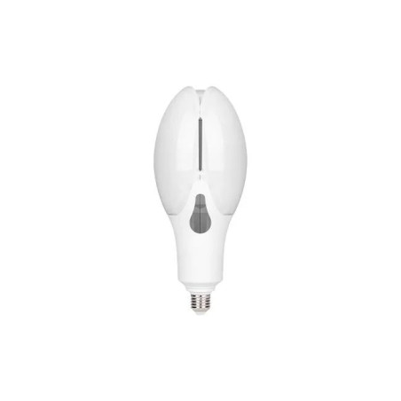 biała żarówka LED 80W z gwintem E27 i adapterem E40, widok z boku i z góry