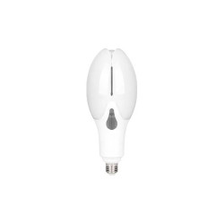Biała żarówka LED z trzonkiem E27 i adapterem E40 widok z boku i z góry