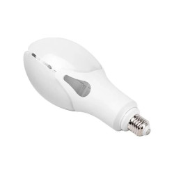 Biała żarówka LED z trzonkiem E27 i adapterem E40 widok z boku i z góry