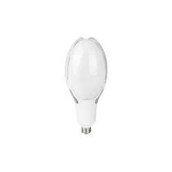 Biała żarówka LED z trzonkiem E27 i adapterem E40 widok z boku i z góry