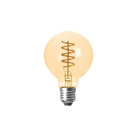 Żarówka LED w kształcie kuli z bursztynową bańką i metalowym trzonkiem E27