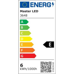 Przezroczysta żarówka LED filament z trzonkiem E27 i mocą 6W na białym tle