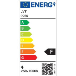 Bursztynowa żarówka LED z filamentem i trzonkiem E27 na białym tle