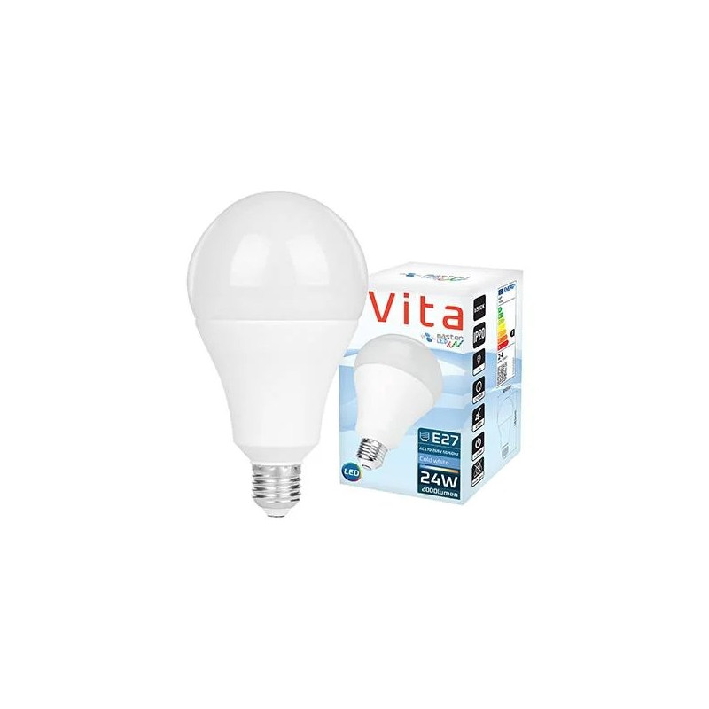 Żarówka LED z trzonkiem E27 o mocy 24W i białej oprawie