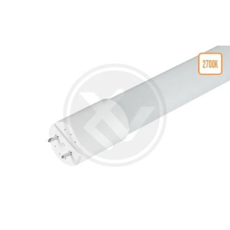 biała tuba LED T8 120 cm z dwoma metalowymi pinami, ciepła barwa 2700 K