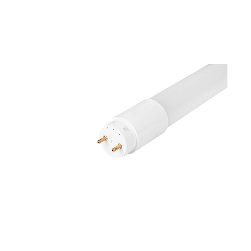 biała tuba LED T8 120 cm z trzonkiem G13 na białym tle