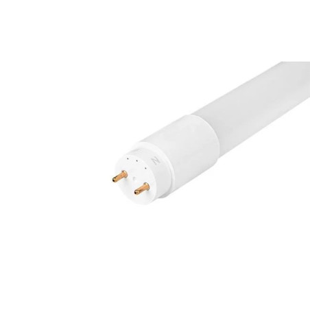 biała tuba LED T8 120 cm z trzonkiem G13 na białym tle