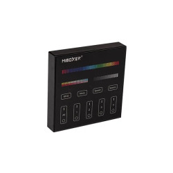 Czarny panel sterownika LED z dotykowym panelem RGB i przyciskami funkcyjnymi