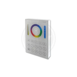 biały pilot panel dotykowy RGB+CCT z 16 przyciskami i kolorowym kołem