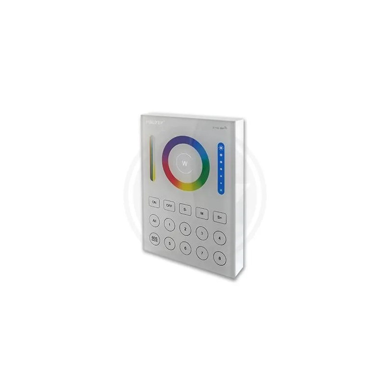 biały pilot panel dotykowy RGB+CCT z 16 przyciskami i kolorowym kołem