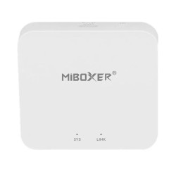 Biały mostek WiFi MiBoxer WL-BOX2 z portem micro USB i dwoma diodami LED