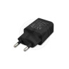 Czarny zasilacz wtyczkowy z pojedynczym portem USB