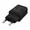 Czarny zasilacz wtyczkowy z pojedynczym portem USB