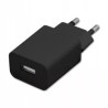 Czarny zasilacz wtyczkowy z pojedynczym portem USB