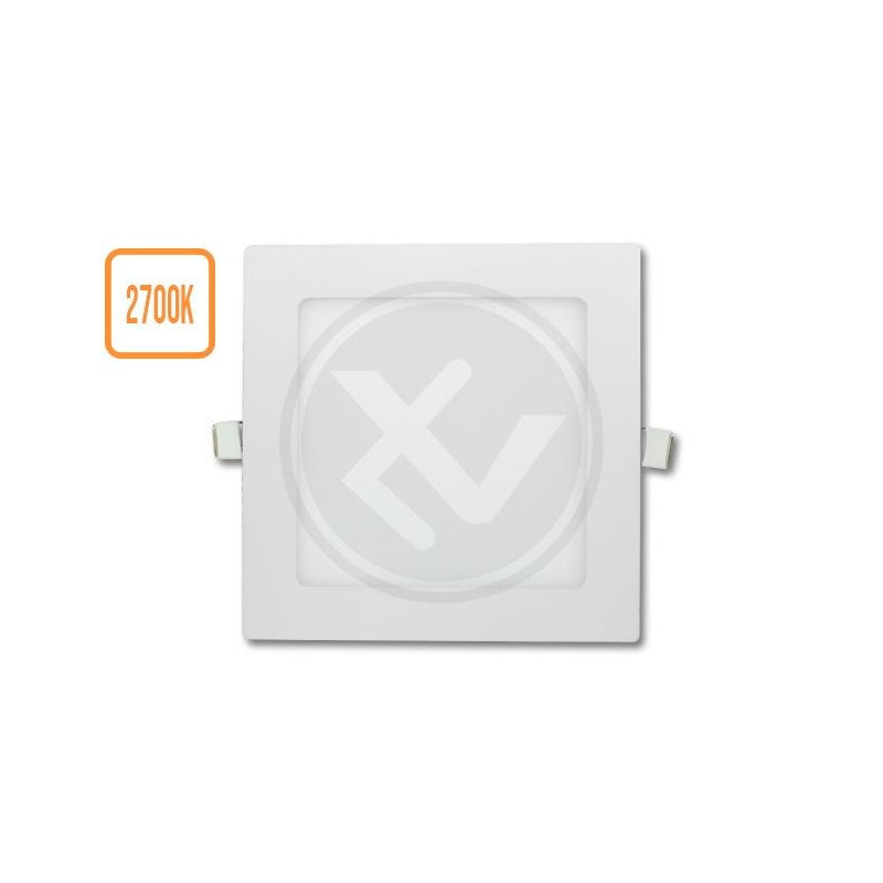 Kwadratowy biały panel LED 12W z ciepłym światłem 2700K