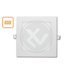 Kwadratowy biały panel LED o wymiarach 170x170 mm z otworem montażowym i neutralnym światłem 4000K