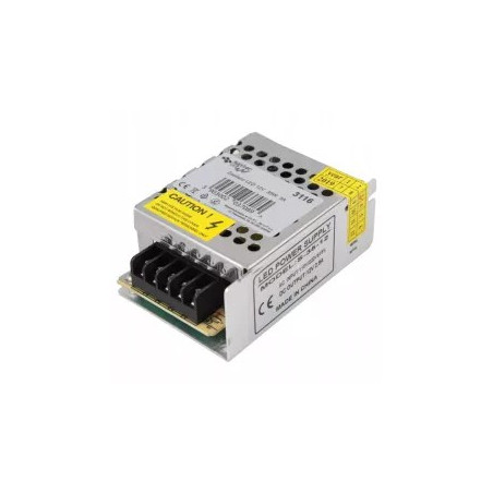 Zasilacz LED 12V 35W 3A Vipelectro szara obudowa z zaciskami, wymiary 85x60x33 mm