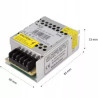 Zasilacz LED 12V 35W 3A Vipelectro szara obudowa z zaciskami, wymiary 85x60x33 mm