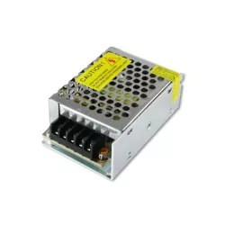 metalowy zasilacz LED 25W 12V DC z otworami wentylacyjnymi i zaciskami