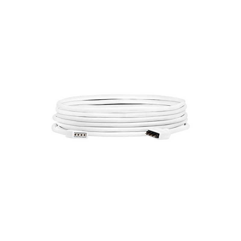 Przedłużacz do taśm LED RGB 5 metrów z białym kablem i złączami 4-pin
