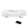 Przedłużacz do taśm LED RGB 5 metrów z białym kablem i złączami 4-pin