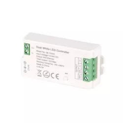 kompaktowy biały sterownik LED CCT RF 12/24V 12A do taśm LED