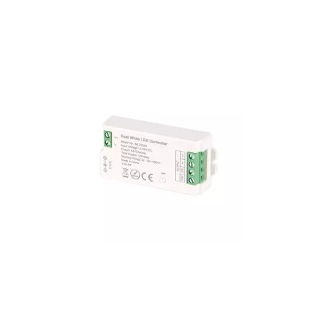 kompaktowy biały sterownik LED CCT RF 12/24V 12A do taśm LED