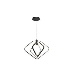 czarna lampa wisząca LED z geometrycznym wzorem, matowa powierzchnia
