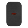 Czarny zasilacz USB-C Quick Charge 20W z widocznym portem USB-C i wtyczką do gniazdka