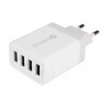 biały zasilacz USB z czterema portami USB-A, jeden port z Quick Charge 3.0