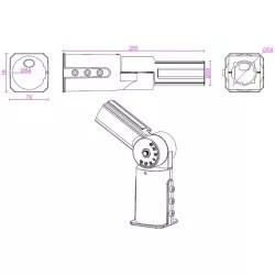 czarny adapter do słupa oświetleniowego z regulowanym kątem, model 9235