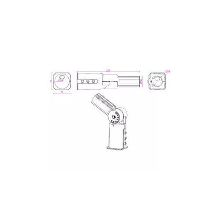 czarny adapter do słupa oświetleniowego z regulowanym kątem, model 9235