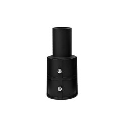 czarny prosty adapter do słupa oświetleniowego o średnicy 80 mm na 60 mm z dwoma śrubami