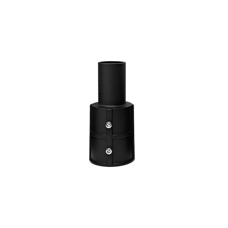 czarny prosty adapter do słupa oświetleniowego o średnicy 80 mm na 60 mm z dwoma śrubami