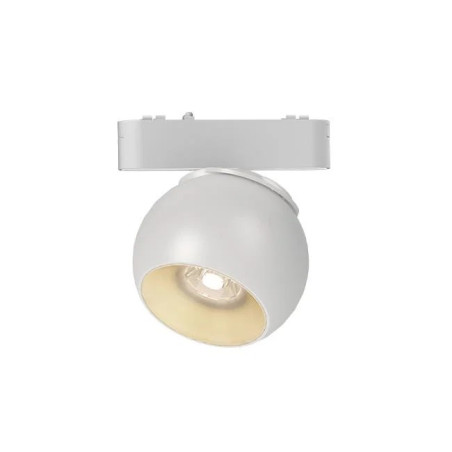 biała matowa lampa LED do systemu tracklight, kula z elementem montażowym