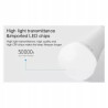 Biała żarówka LED z gwintem E27 o kształcie tradycyjnej żarówki, oznaczenie RGB+CCT