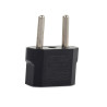 Czarny adapter przejściówka do polskich gniazdek o wymiarach 4x4x2 cm