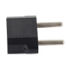 Czarny adapter przejściówka do polskich gniazdek o wymiarach 4x4x2 cm