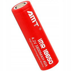 Czerwone ogniwo litowo-jonowe 18650 3800mAh 4,2V wraz z opakowaniem