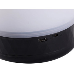 Biała lampka nocna LED USB z kablem, pokazująca 8 kolorów światła
