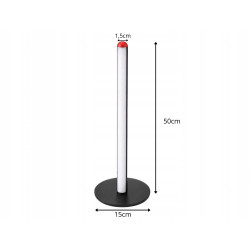 czarna lampka stojąca LED 50 cm z podstawą i kablem USB, trzy różne barwy światła