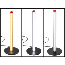 czarna lampka stojąca LED 50 cm z podstawą i kablem USB, trzy różne barwy światła