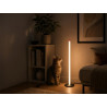 czarna lampka stojąca LED 50 cm z podstawą i kablem USB, trzy różne barwy światła