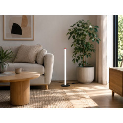 czarna lampka stojąca LED 50 cm z podstawą i kablem USB, trzy różne barwy światła