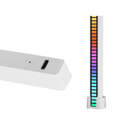 biała listwa LED o długości 23 cm z portem USB i stojakiem