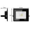 Czarny reflektor LED 20W o kompaktowych wymiarach z widocznym przewodem zasilającym i oznaczeniem IP66