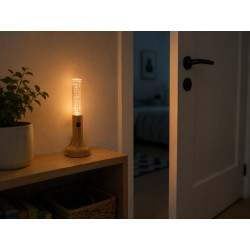 Lampka nocna LED jasny brązowa z czujnikiem ruchu i przezroczystą częścią z bąbelkami